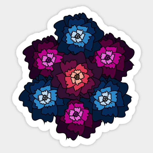 Stained glass flowers Sticker by Y.K.